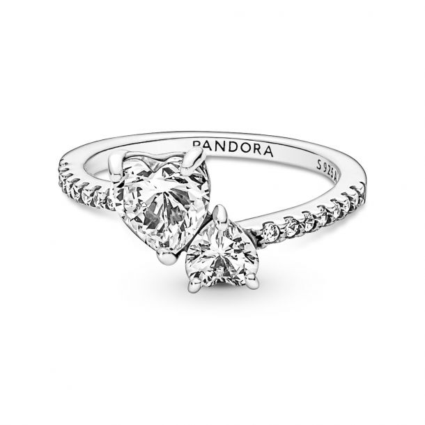 Double Heart Sparkling Ring