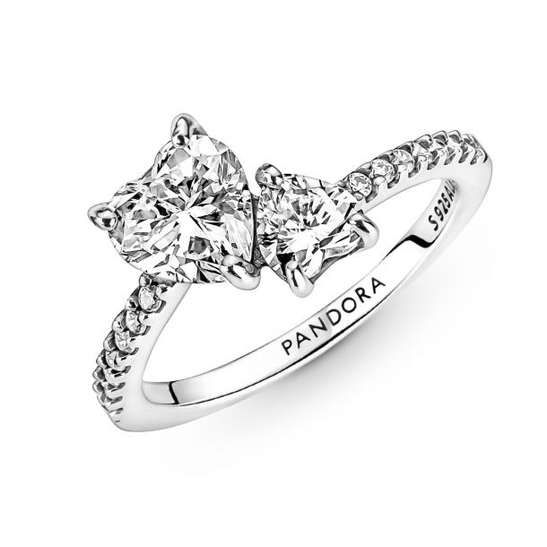 Double Heart Sparkling Ring