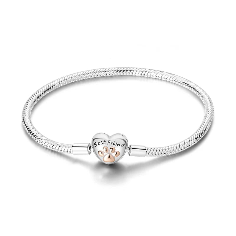 Silver Best Friend Heart Clasp Bracelet