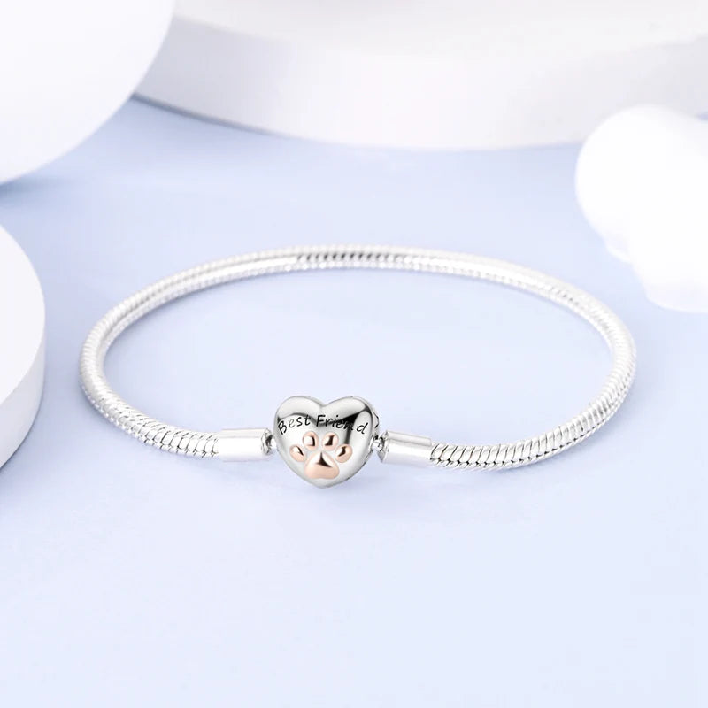 Silver Best Friend Heart Clasp Bracelet