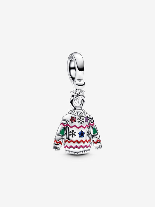 Christmas Sweater Dangle Charm Sterling silver